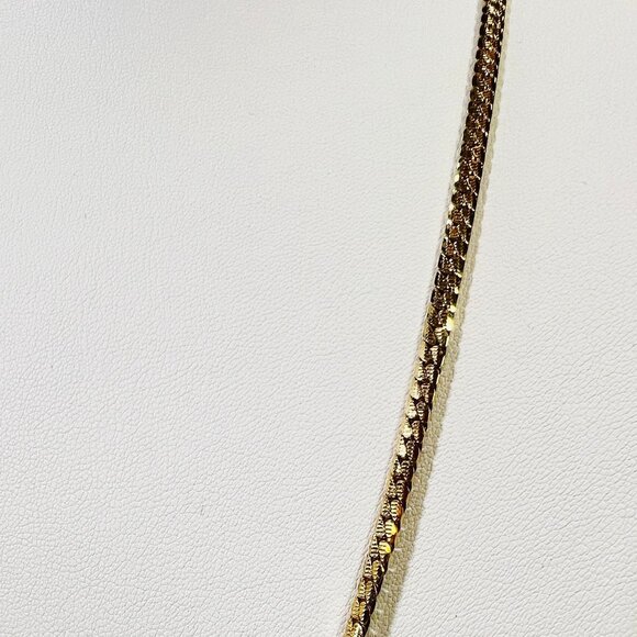 Vtg '55 UnisexTextured Flat Chain Necklace 28" Length 3.42mm Trifari@ Trifanium - Picture 4 of 9